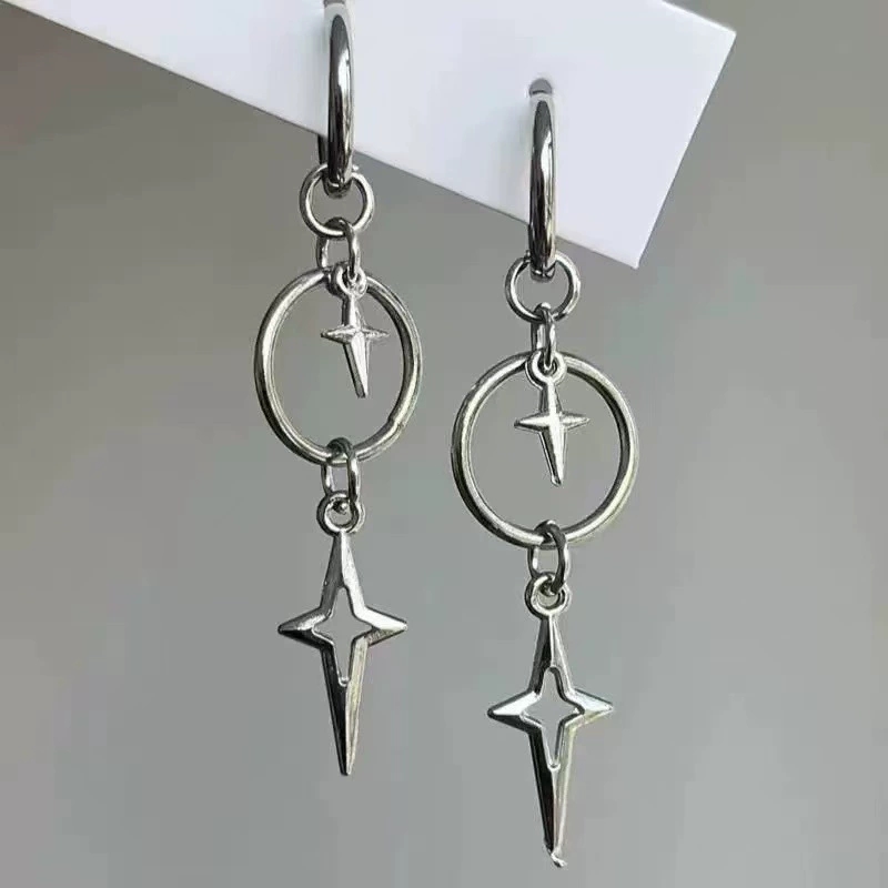 Women'S Accessories In The 90S - Personalized Punk Cross Star Pendant Earrings