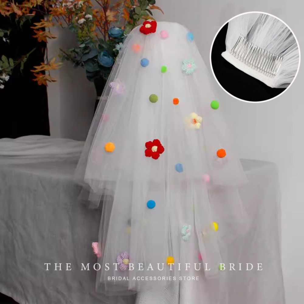 Women Accessories Photos - New Colorful Wedding Veils with Clip