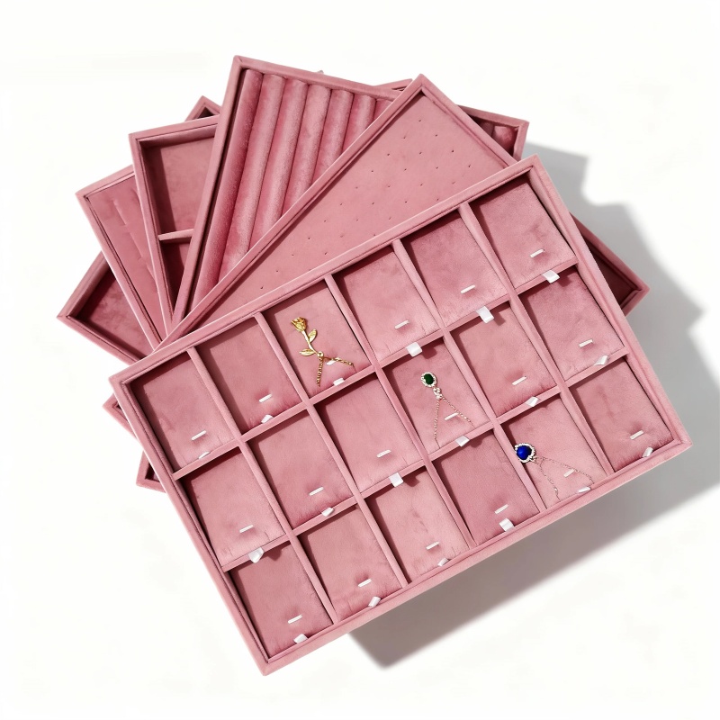 Women Accessories Drawer - Velvet Jewelry Organizer Trays for Drawers