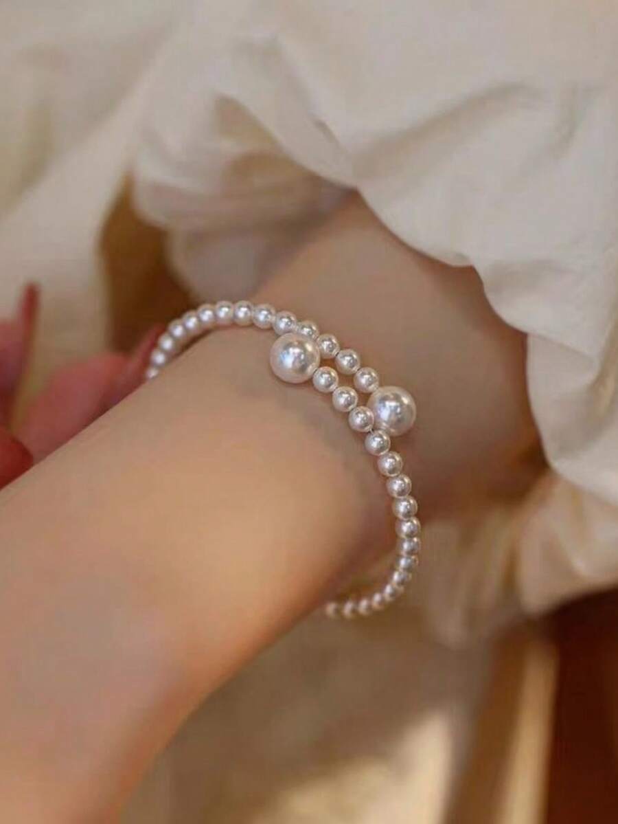 1pc Elegant Adjustable Faux Pe - огляд і ціна Women Accessories Bracelet
