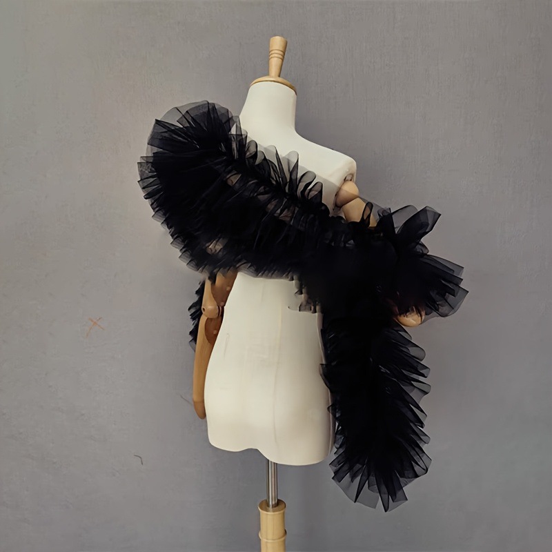 Black fluffy gauze shawl bride - огляд і ціна Women Accessories Photos
