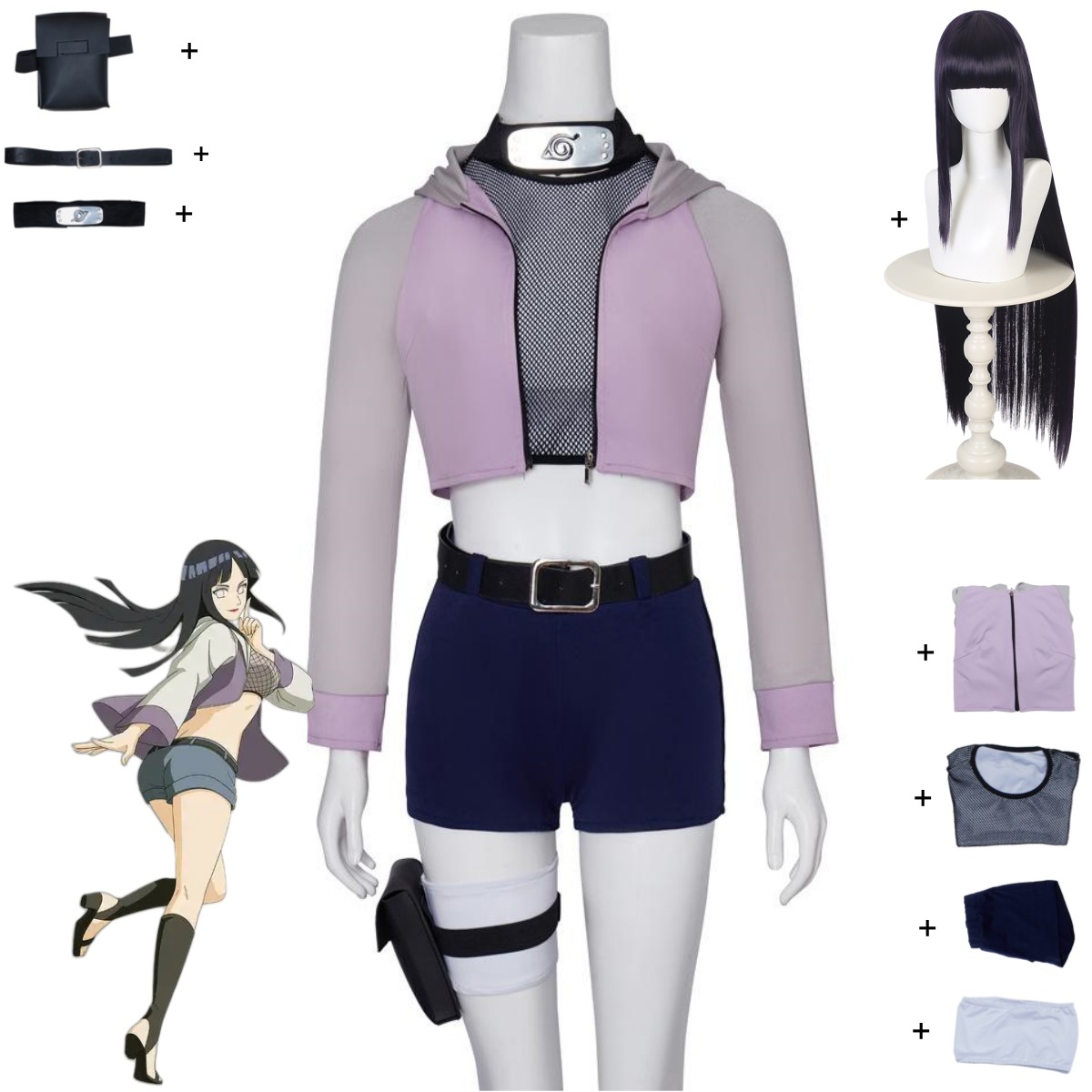 Anime Hyuga Hinata Cosplay Cos - огляд і ціна Women Accessories Pack
