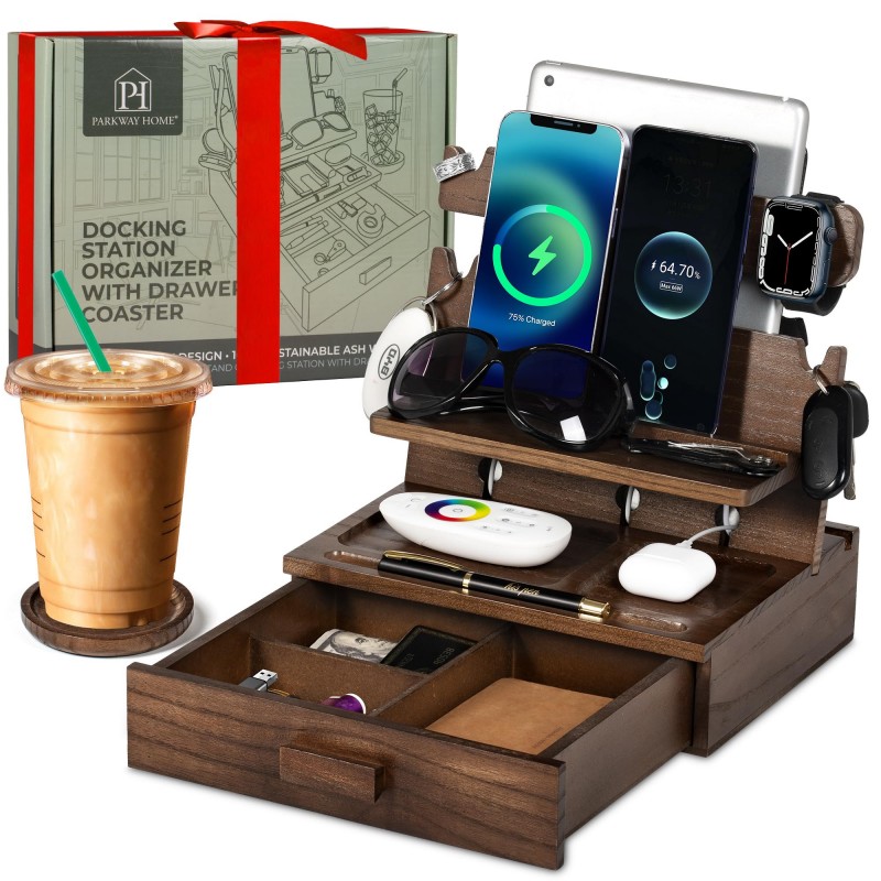 Wood Phone Docking Station wit - огляд і ціна Women Accessories Drawer