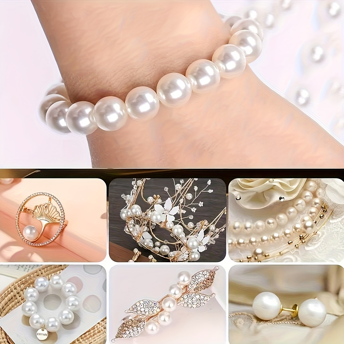 1388pcs 4/6/8/10mm Black, Whit - огляд і ціна Women Accessories Bracelet